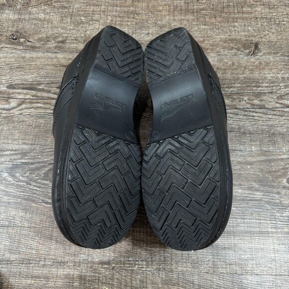 Dansko Professional Shoes Womens Size 38 Black Leather Clogs Nursing Slip On - Picture 8 of 9